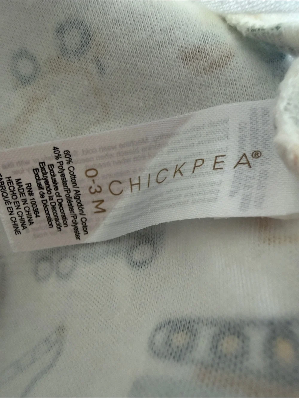chick pea White Onesie with Blue Trim and Orange/Gray Construction Print
